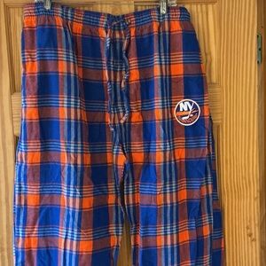 NHL Blue and Orange Plaid Jogger Pants